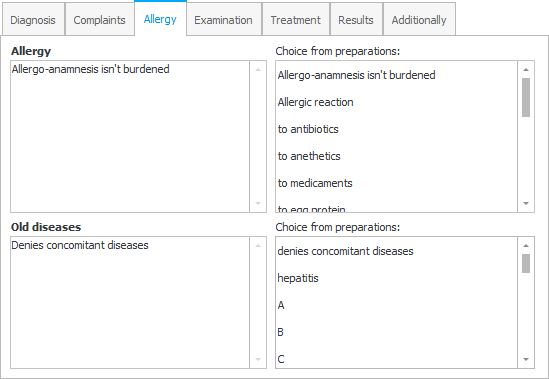Alergije i prethodne bolesti