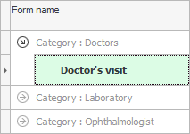 Formular de vizită la medic în lista de șabloane