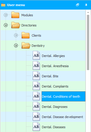 Directory. Стоматологиялык шарттар