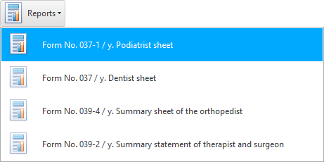 Formulaire 037-1/y ausfëllen. Kaart vun engem Zänndokter Orthopedist (Orthodontist)
