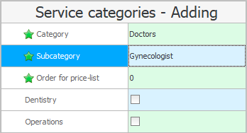 Adding a service category