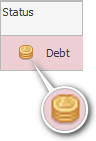 Picture to indicate debt