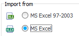 XLSX файлынан импорттоо