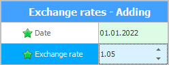 Adding a currency rate