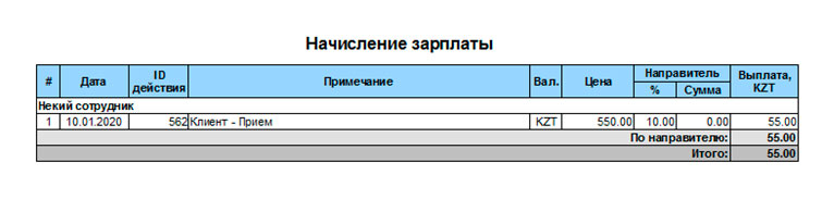 Начисление зарплаты
