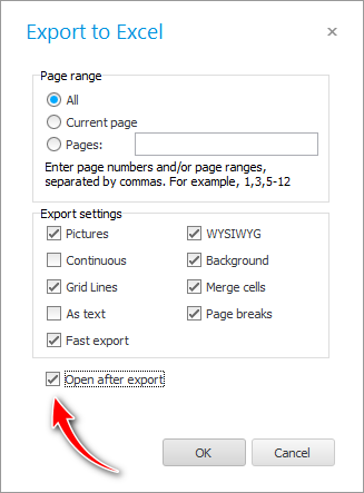 Eksport ke Dialog Excel