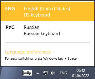 Langue dans Windows
