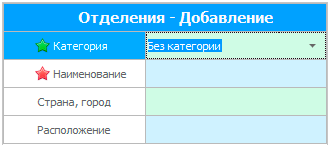 Добавление подразделения