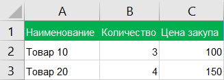 Поля для импорта состава накладной