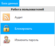 Меню. Блокировка программы