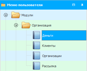 Меню. Модуль. Деньги