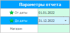 Параметры отчета