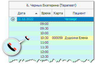 Отметка, что клиенту еще не напомнили про прием